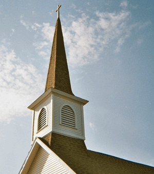 Churches can gets washers, dryers, stoves, and refrigerators from Big Jon's Used Appliances Church steeple